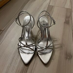 zara silver heels